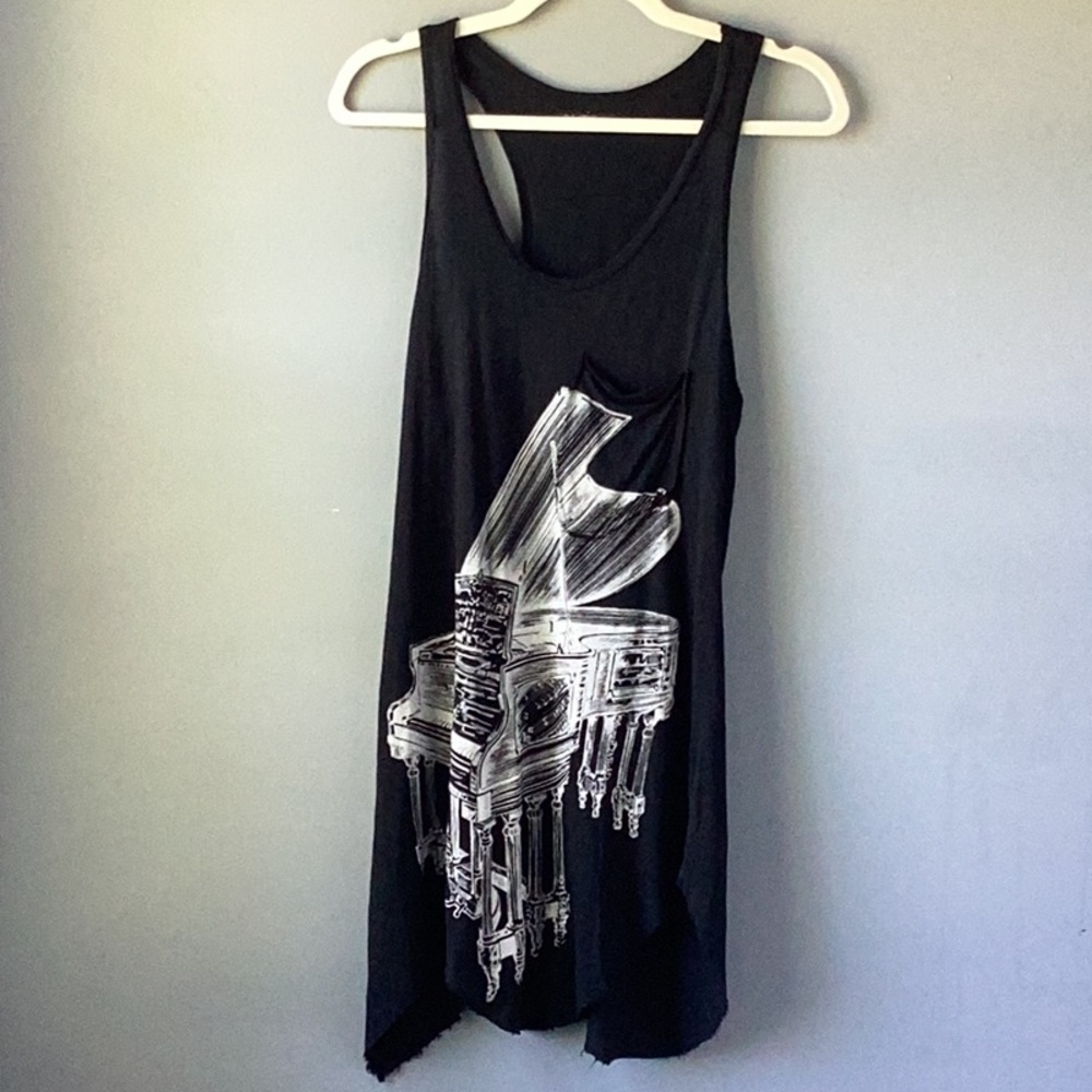 LAUREN MOSHI Piano Print Tank Top